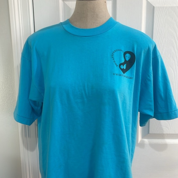 Vintage 1996 breast-feeding a work of the heart single stitch T-shirt size L - Picture 3 of 9